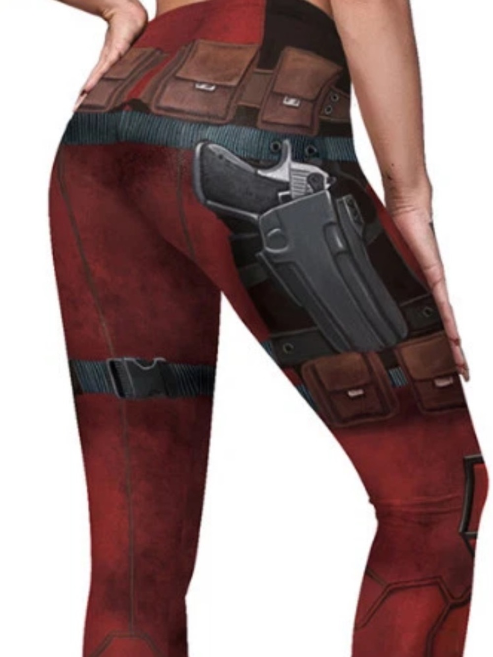 Superhero Deadpool Cosplay Leggings , Fitness Tight, Yoga Pants